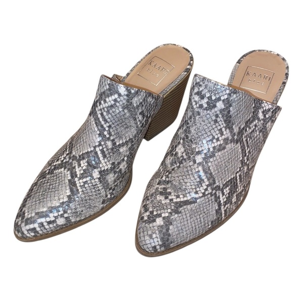 Kaari Blue Shoes - Kaari Blue “Eliza” Faux Snakeskin Leather Mules